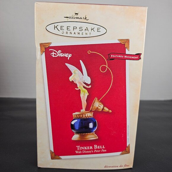 2002 Hallmark Keepsakes Tinker Bell Ornament Wind Up Movement EUC Inbox And Card - Picture 2 of 10